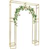 KigerNee Arco da giardino per matrimonio, 180 x 240 x 30 cm, in metallo dorato, robusto arco per fiori in acciaio per matrimoni, feste in giardino, autoportante, con portata di 20 kg e interno rotondo, esterno