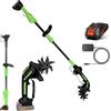 Kouamor Motocoltivatore elettrico senza fili, mini motocoltivatore portatile con batteria 21 V, acciaio al Manganese, larghezza e profondità di 10 cm, per giardino, orto, diserbo (1 batteria)