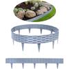 HENGMEI Bordo per aiuole in plastica, 5 m, per palizzate, da giardino, 5 pezzi, effetto rattan, per palizzate, recinzione da giardino, grigio