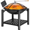 Gardebruk Deuba Braciere Rotondo Ø 55cm Attizzatoio Parascintille Ripiano Portaoggetti Camino Giardino Stufa