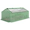 Outsunny Serra Piccola da Giardino con Finestre a 2 Livelli, Serra per Orto e Balcone e Copertura in PE, 180x90x70cm, Verde