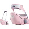 SONARIN Hipseat Marsupio,Ergonomico Neonati Marsupio Supporto del Sedile Portantina Bebè Seggiolino Puro Cotone con Cintura di Sicurezza & Tracolla Singola Multi Posizioni per Bambino(Rosa)
