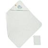 Nattou Accappatoio con Guanto da Bagno in Cotone e Poliestere, Sally la Balena, Ca. 75 x 75 cm, Cotone, Romeo, Jules e Sally, Celeste