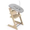 Stokke Sedia Tripp Trapp di Stokke (Oak Natural) con Newborn Set (Grigio) - Per neonati fino a 9 kg - Confortevole, sicuro e facile da usare
