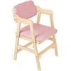 HUOLE Seggiolone,regolabile in altezza（35cm-51cm）, sedia per bambini, in legno di faggio, stabile e sicura,cm-51cm fino a 90 kg, per bambini e adulti (48 * 46 * 78 cm - Rosa)