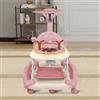 HUOLE Girello per Bambini, Passeggino Primi Passi con Altezza Regolabile, Babywalker con Vassoio Rimovibile Musicale Giocattolo, per Bambini 6+ Mesi, 67 * 72 * 92 cm - Rosa (A)