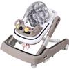 HUOLE Girello Bambino Primi Passi per Bambini da 6 Mesi a 15 kg, Regolabile in Altezza, girello pieghevole per bambini con vassoio di gioco interattivo con suoni, 65 * 58 * 90 cm - Kaki