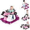 COSTWAY Girello per Bambini 4 in 1 Pieghevole con Altezza Regolabile (Viola | Girello Pieghevole con Carillon Luci, Volante, Primi Passi per Bambini 6-18 Mesi, Portata 12 kg