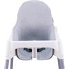 JYOKO KIDS Cuscino per il seggiolone compatibile con Ikea antilop, 100% Cotone (Grey Stone)