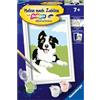 Ravensburger CreArt 23759 - Cucciolo di Border Collie - Cane dipinto con numeri per bambini dai 7 anni in su, set di pittura con cornice, pennello e colori acrilici, regalo per ragazze e ragazzi