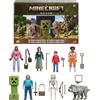 Mattel Minecraft Ultimate Movie Pack con 8 action figure e 8 accessori, tra cui Steve & Creeper da 10,2 cm, set giocattolo da collezione