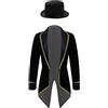 YiZYiF Cappotto da Domatore Circo Ragazzi Gicca Lungo con Cappello Gotico Medievale Tailcoat Abiti di Natale Halloween Nero 6 anni
