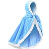 JerrisApparel Bambine Principessa Mantello Costume con Cappuccio Halloween Capo (150, Blu)