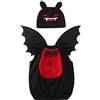Generic Pipistrello Neonato 1-4 Anni Halloween Costume Vestito Pipistrello Bambino Travestimento 12-24 Mesi Con Calze E Cappello Con Calze E Cappello Bambina Tuta Invernali Neonata Abito Tutina