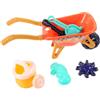 Lrxiyode Carriola Giocattolo Per Spiaggia in Plastica Set Di Giocattoli Da Sabbia Per Bambini Giocattoli Da Spiaggia All'Aperto Color Arancia Per Scuole Parchi E Cortili