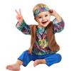 Funidelia | Costume da Hippie per bebè per neonati Anni 60, Hippie, Flower power, Decenni - Costume per neonati e accessori per Feste, Carnevale e Halloween - Taglia 0-6 mesi - Azzurro/Blu