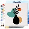 Figured'Art Mini Dipingere con i Numeri 20x20cm con Telaio - Paint by Numbers Decorazione in vaso 2, Passatempo per Adulti, Kit Completo, Hobby Creativi - Quadri fai da te Tela Già Incorniciata