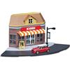 Burago Bburago B18-31506 Street Fire Kiosk Store Playset con Mini Cooper Die-Cast Car-1:43 Scala City Toy Play Set