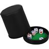 JECOMPRIS Bicchiere per Dadi Verde Riutilizzabile e Portatile in Pelle Artificiale con Interno in Velluto Set con 6 Dadi per Feste e Giochi da Tavolo