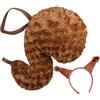 laxreheye Set di costumi da scoiattolo animale, set di orecchie e coda di scoiattolo,Costume con fascia per orecchie da scoiattolo | Set di per costumi da scoiattolo, cosplay di