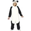 FIESTAS GUIRCA | Costume Panda Kigurumimi Bambino (7-9 anni) - Tuta con Cappuccio e Coda - Travestimento Animali, Orso, Carnevale, Feste a Tema e Cosplay - Unisex Bimbi Ragazzi Ragazze - Bianco Nero