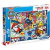 Clementoni - 27261 - Supercolor Puzzle - Paw Patrol - 104 pezzi - Made in Italy, puzzle bambini 6 anni, puzzle cartoni animati, puzzle animali bambini