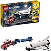 LEGO Creator Trasportatore di Shuttle, Elicotteri e Automobile con Roulotte, Set da Costruzione Avventuroso 3 in 1, Veicoli Giocattolo per Bambini dai 7 Anni in su, 31091