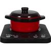 ibasenice 1 set di giocattoli per elettrodomestici da cucina per bambini: giocattolo per cucina a induzione simulata con effetti sonori e luminosi - piano cottura elettrico finto con pentola per zuppa