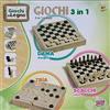 Grandi Giochi Dama Scacchi Tria - Giochi In Legno 3 In 1, Giochi Di Società, Unica Base Per Giocare In Famiglia O Con Amici A Dama, Scacchi, Tria, Per Bambini A Partire Da 8 Anni