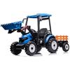 Indalchess Trattore a batteria 24 V per bambini, con traino Hercules blu 24 V, telecomando RC, 1 a 7 anni
