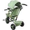 Willonin Triciclo Bambini evolutivo, Triciclo 5 in 1- Luci e Musica, Sedile avvolgente, Sedile e Inclinazione, Passeggino 4 Ruote, Ringhiera Rimovibile, Porta bicchieri, Verde