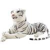 F Fityle Tiger Sdraiato Peluche Gigante, Bianca Animali Di Peluche, Riempito Con Morbida Fibra Pp, Cuscino Realistico per Divano Soggiorno Camera Da Letto, 50 Cm