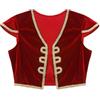 Sxiwei Bambini Ragazzi Costume Medievale Tops Favola Tagli Gilet Giubbotto Principe Arabo Giacche Cosplay Rosso 5-6 anni