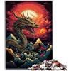 LGNBTGM Puzzle con drago cinese per adulti, puzzle da 1000 pezzi, puzzle in legno, ogni pezzo è unico: gioco di famiglia sofisticato e divertente, 1000 pezzi (50 x 75 cm)