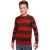 Joyincoser Set di 4 costumi da Freddy per bambini, con guanto, cappello, maglione rosso a righe, per Halloween, cosplay, carnevale (5-6 anni)