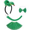 GMBYLBY Il set di costumi da serpente per giochi di ruolo include fascia coda papillon gonna per bambini Cosplay Halloween Animal Outfit