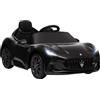 AIYAPLAY Maserati Gran Turismo Folgore con licenza elettrica per bambini, veicolo elettrico a 12V con telecomando 2.4G, fari a LED, musica, clacson, MP3, auto per bambini da 3 a 5 anni, nero