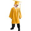 Generic Set Toga e Tocco Bambini Cerimonia di Laurea Vestito Accademico Scuola Materna Primaria Media Costume Dottorato Abito con Cappello Nappina Chiusura Lampo Unisex Vari Colori Festa (Gold, 5-6 Years)