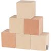 KiddyMoon Cubi Morbidi Schiuma 14 Cm, Blocchi Bambini, Fodera Velluto Zip Lavabile, Sensoriali, 6 Pezzi, Cubi: Beige Sabbia/Rosa Del Deserto