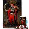LKASGCBY Puzzle da 1000 pezzi per adolescenti Santa Muerte rossa con rose Giocattoli Giochi Educativi Antistress offerte come regali per tutta la famiglia 75x50cm