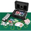 COSTWAY Set da Poker Completo con 300 Finches e 2 Mazzi di Poker, Valigetta in Alluminio a 2 Chiavi con Tappetino e Bottone Dealer, Fish Poker per Texas Holdem e Blackjack