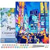 Figured'Art Dipingere con i Numeri con Telaio - Paint by Numbers Tokyo Shibuya, Passatempo per Adulti, Kit Completo, Hobby Creativi - Quadri fai da te 40x50cm Tela Già Incorniciata