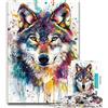 LLONGKT Puzzle per adulti con lupo, 1000 pezzi, per adulti e adolescenti, giochi educativi classici, splendida decorazione, 50x75cm