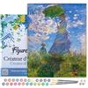 Figured'Art Dipingere con i Numeri con Telaio - Paint by Numbers La passeggiata (Camille Monet) - Monet, Kit Completo, Hobby Creativi - Quadri fai da te 40x50cm Tela Già Incorniciata