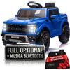 TOYSCAR Auto Elettrica Bambini Ford Raptor 12V Fuoristrada con Telecomando Porte Apribili, Bluetooth Luci LED e TAPPETINI Inclusi (Blu)