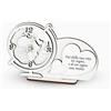 Albalù Bomboniera Mappamondo Orologio In Legno 10x16 cm - Design Legno con Frase Motivazionale, Scatola Inclusa - Bomboniere Cresima Ragazzo, Bomboniere Comunione Bambina