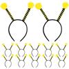 BESTonZON Cerchietto per a forma di ape da 12 pezzi: cerchietti con antenne d'ape e pompon - adorabili accessori per a forma di antenne d'insetto per bambini, cosplay, giochi di ruolo, eventi in
