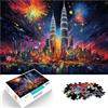 SYUNFEI Puzzle per adulti, colore Kuala Lumpur Twin Towers, puzzle 2000 pezzi, 27,56 in x39,37 cm, puzzle con carte grigie adatto per adulti, decorazione della casa, giocattolo puzzle
