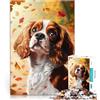 SYUNFEI Cavalier King Charles Spaniel in autunno Puzzle da 1000 pezzi per adulti Gioco educativo per famiglie perché è ideale come regalo per tutta la famiglia 38x26cm