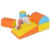 COSTWAY Set di 5 Blocchi con Diverse Forme e Colori, Giocattolo per Arrampicata e Strisciamento, Aiuta i Bambini a Crescere (Giallo e arancione)
